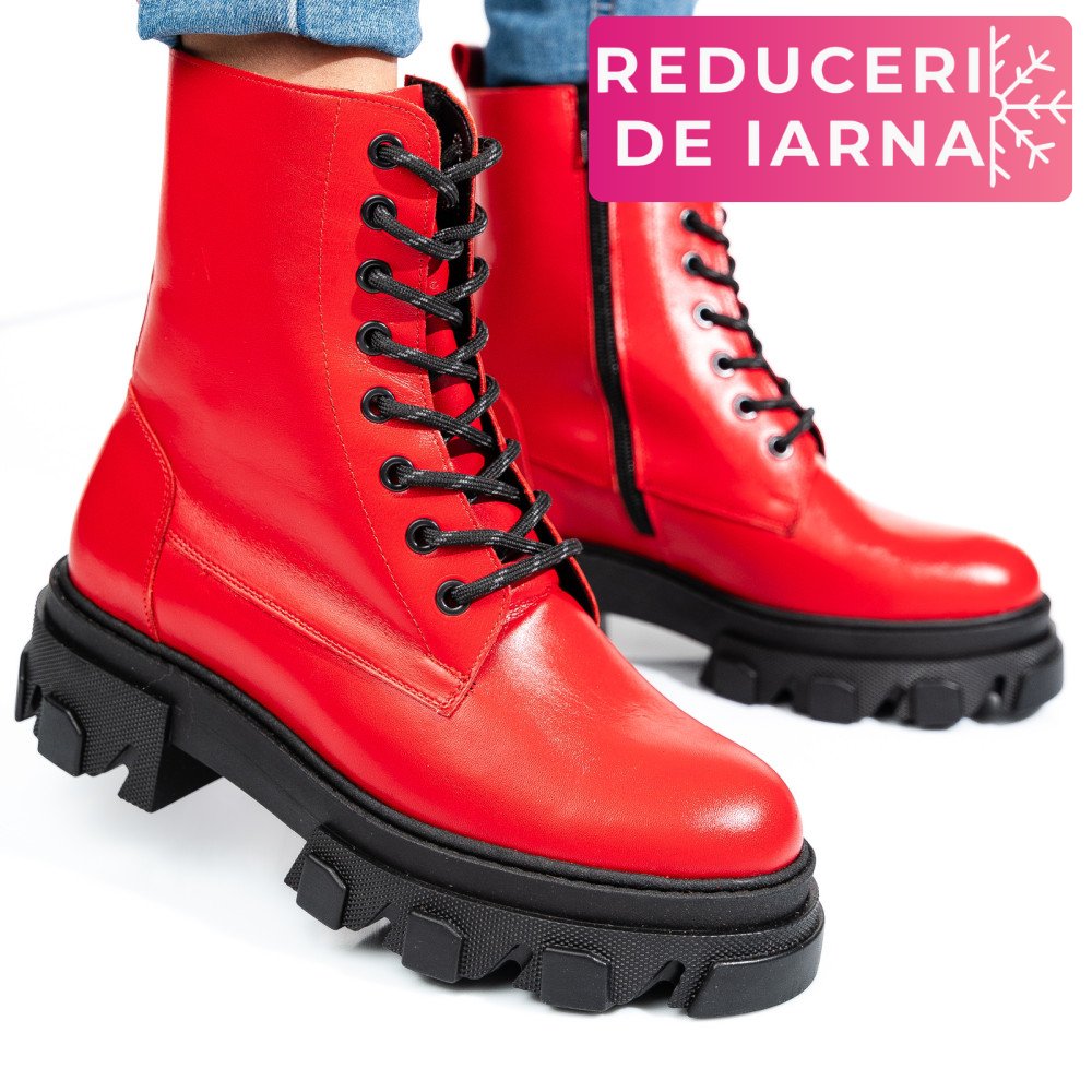 GHETE ROSII PIELE NATURALA 1S7751