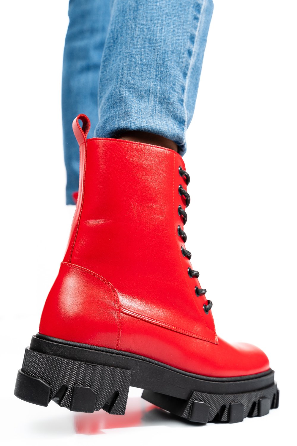 GHETE ROSII PIELE NATURALA 1S7751