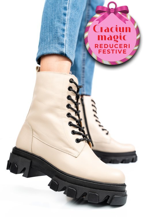 Ghete bej piele naturala 1s7751