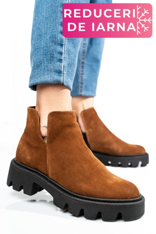 Ghete maro piele naturala intoarsa 0s7724