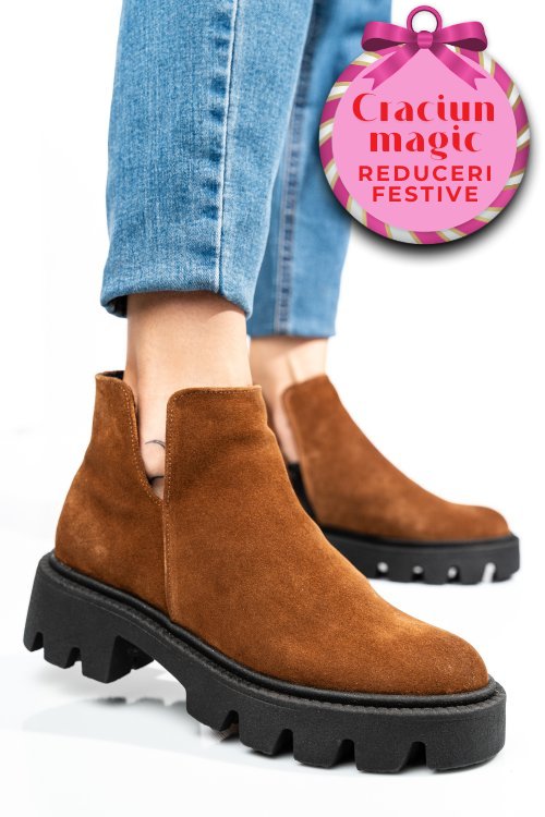 Ghete maro piele naturala intoarsa 0s7724