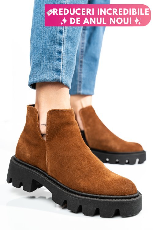 Ghete maro piele naturala intoarsa 0s7724