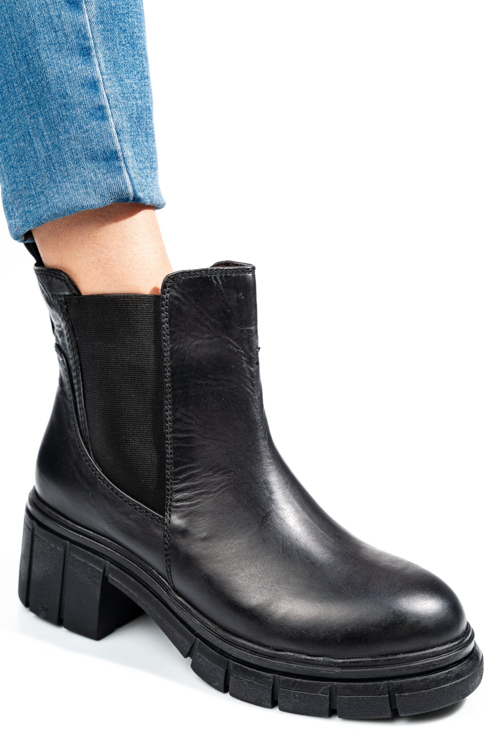 GHETE NEGRE PIELE NATURALA 1S770602