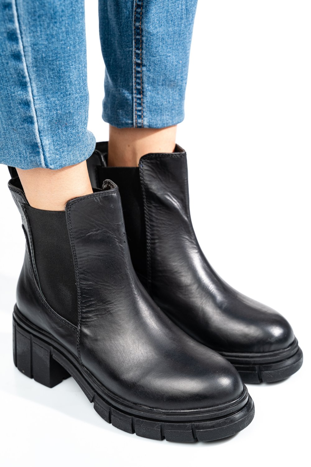 GHETE NEGRE PIELE NATURALA 1S770602