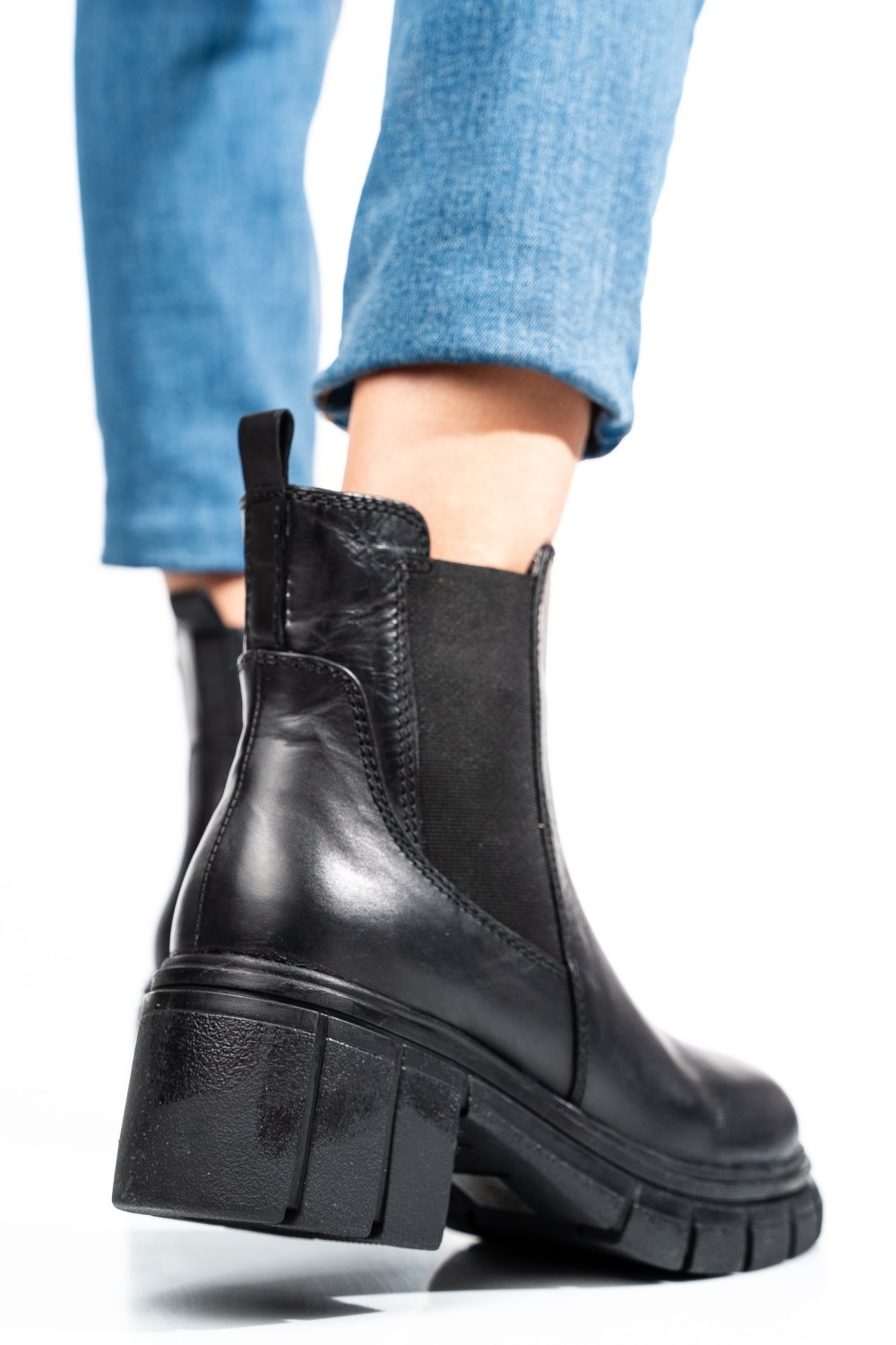 GHETE NEGRE PIELE NATURALA 1S770602