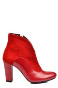 BOTINE ROSII PIELE NATURALA INTOARSA 7S7790
