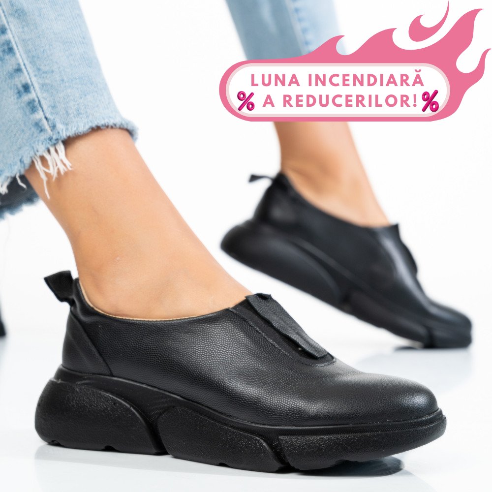 PANTOFI SPORT FEMEI PIELE NATURALA NEGRI 2002L