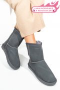 CIZME GRI PIELE NATURALA INTOARSA 5SP825