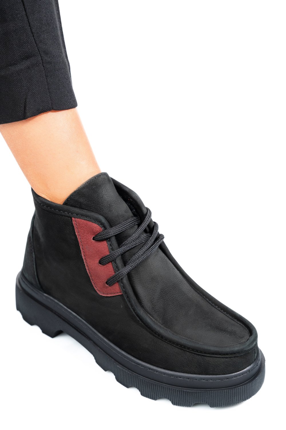 GHETE NEGRE PIELE NATURALA NABUK AKD5906