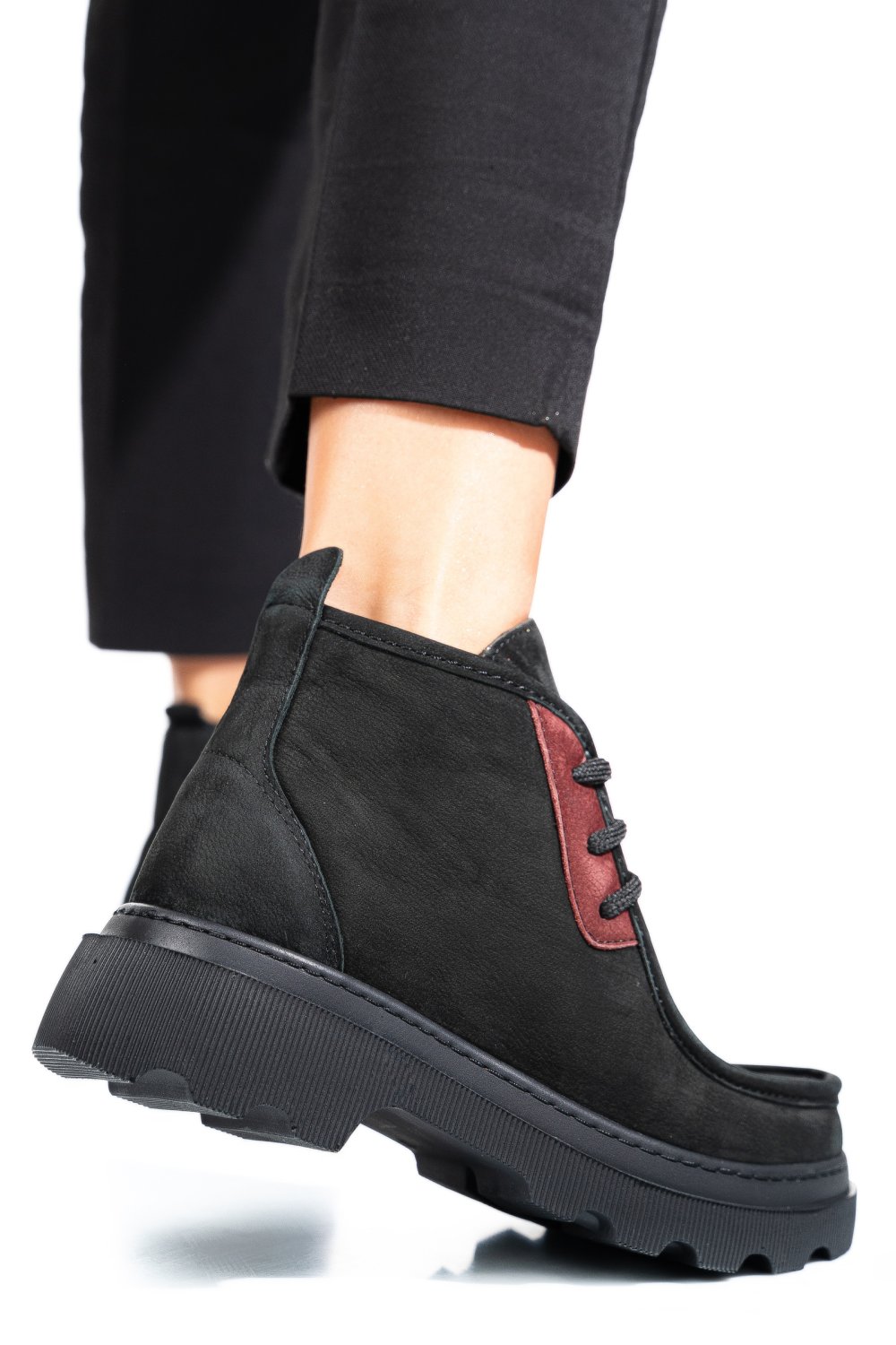 GHETE NEGRE PIELE NATURALA NABUK AKD5906
