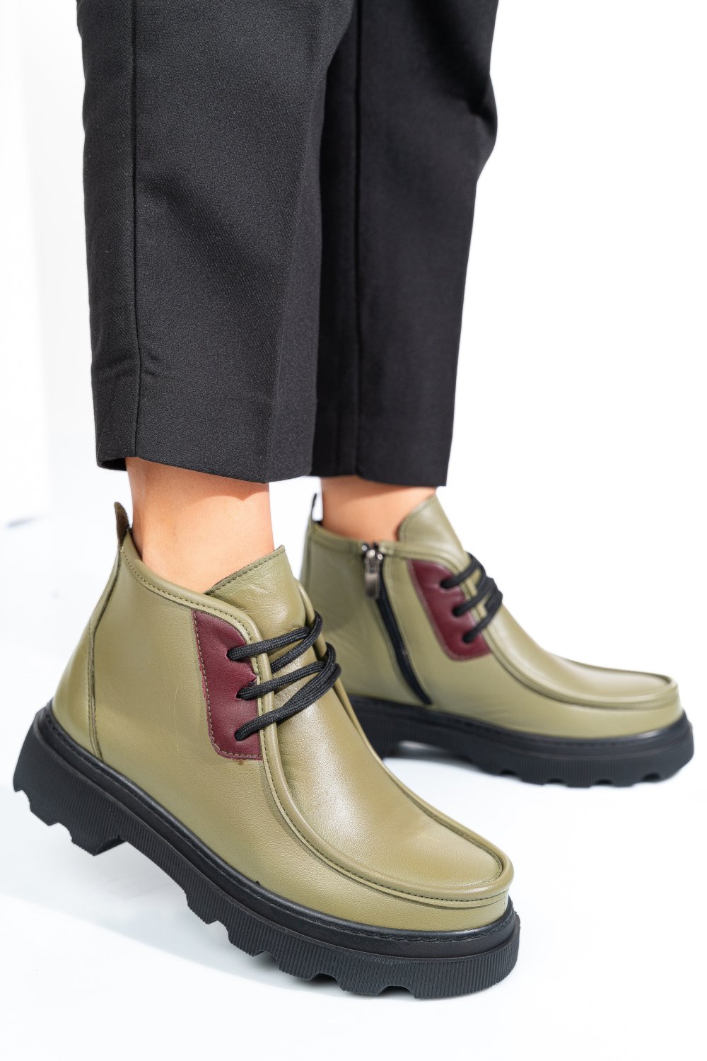 GHETE VERZI PIELE NATURALA AKD5906