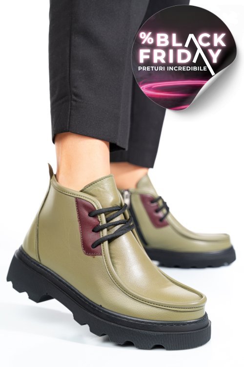 Ghete verzi piele naturala akd5906