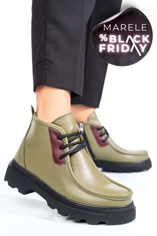 Ghete verzi piele naturala akd5906