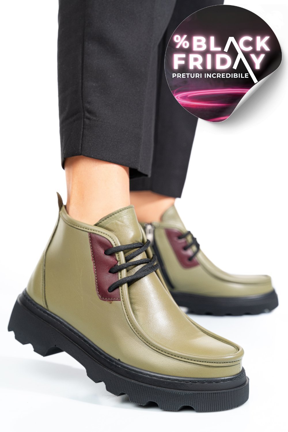 GHETE VERZI PIELE NATURALA AKD5906