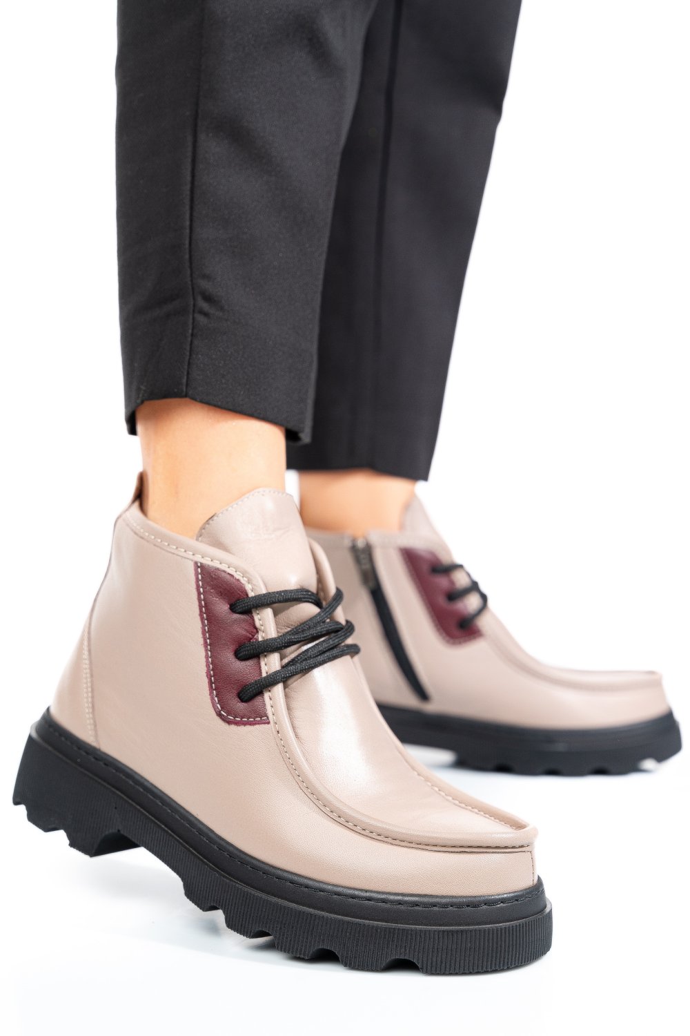 GHETE TAUPE PIELE NATURALA AKD5906