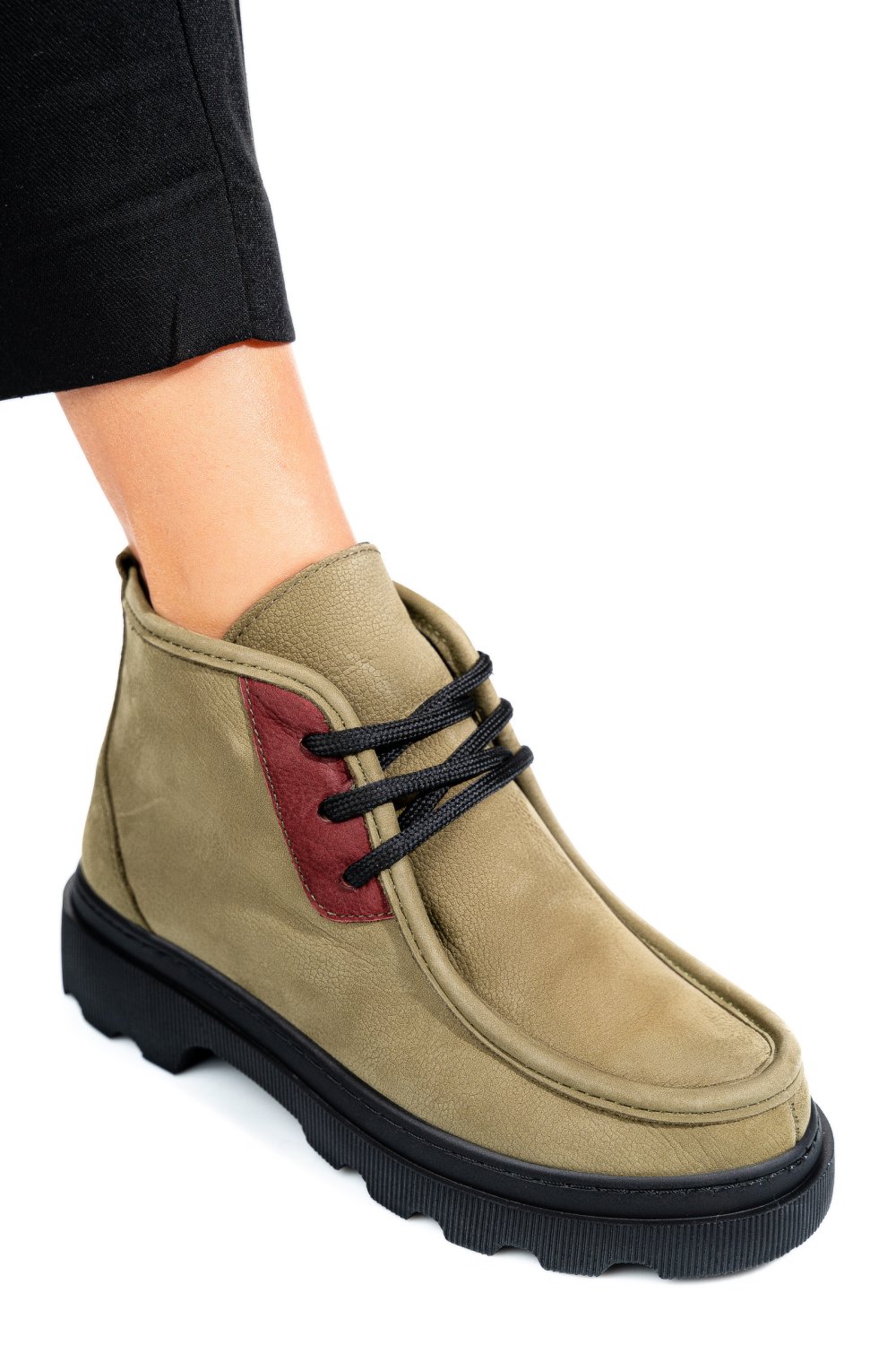 GHETE VERZI PIELE NATURALA NABUK AKD5906