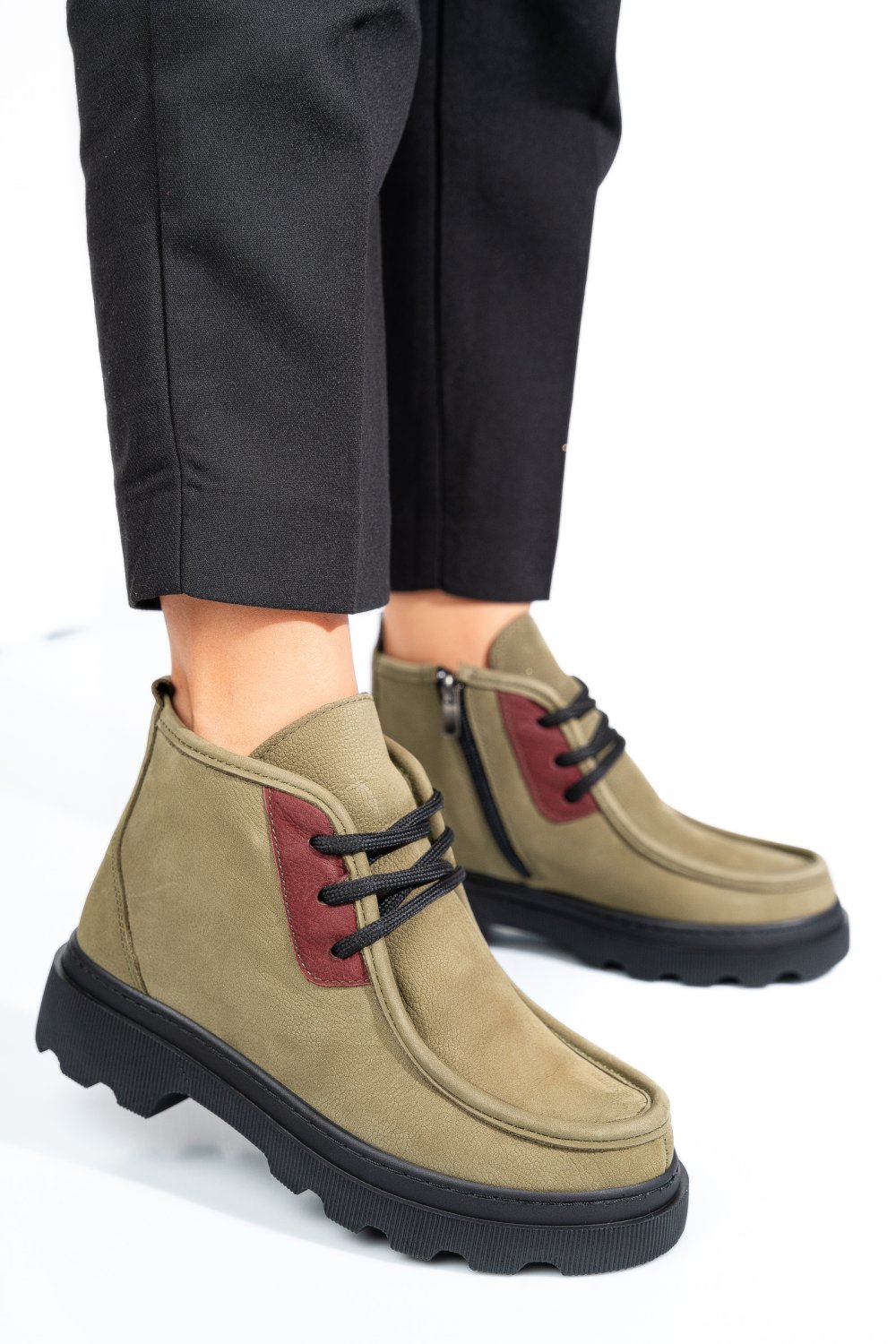 GHETE VERZI PIELE NATURALA NABUK AKD5906