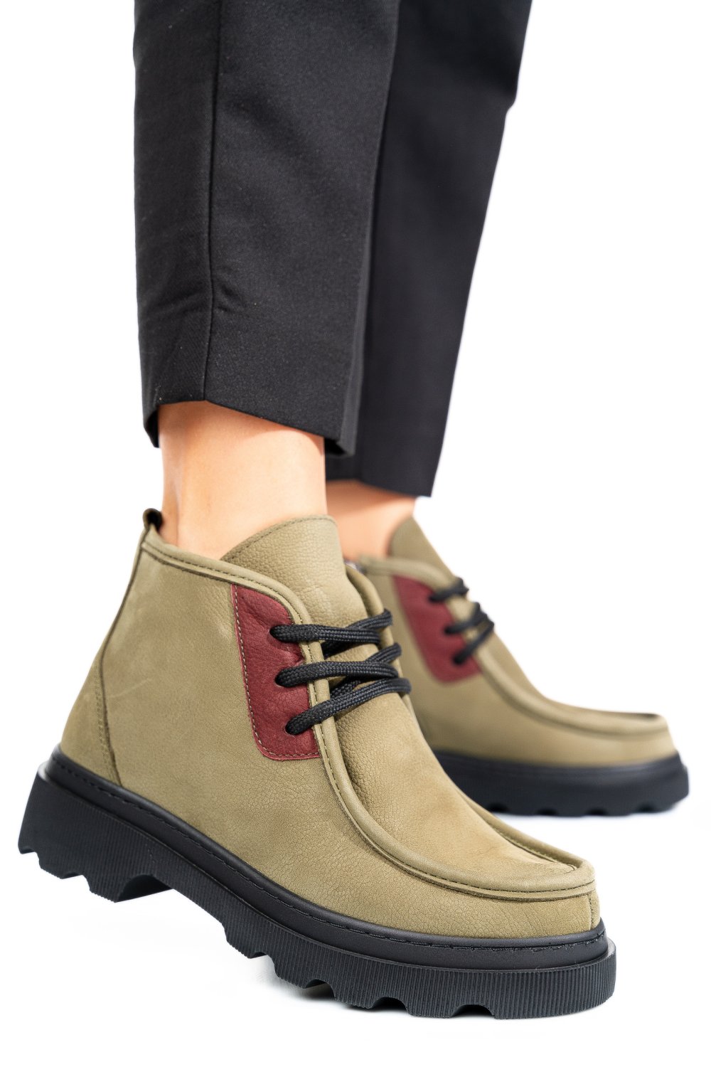 GHETE VERZI PIELE NATURALA NABUK AKD5906