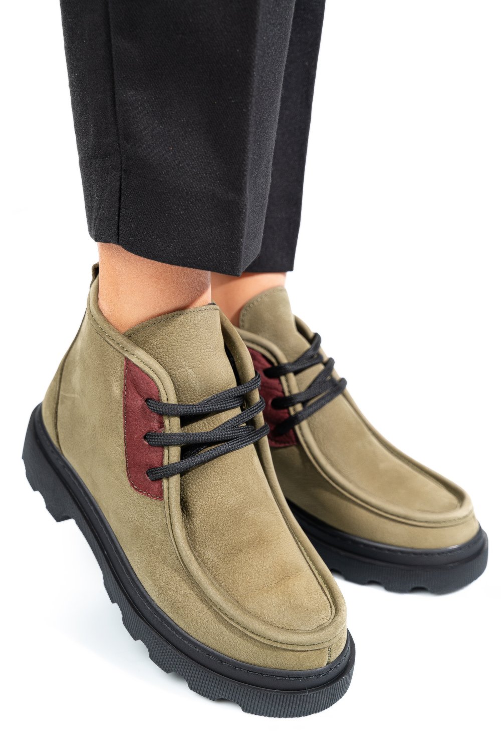 GHETE VERZI PIELE NATURALA NABUK AKD5906