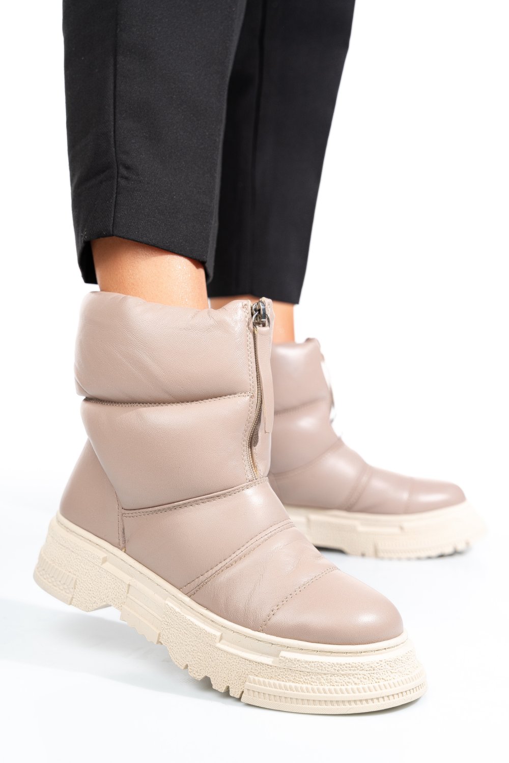 GHETE TAUPE PIELE NATURALA APCK4005