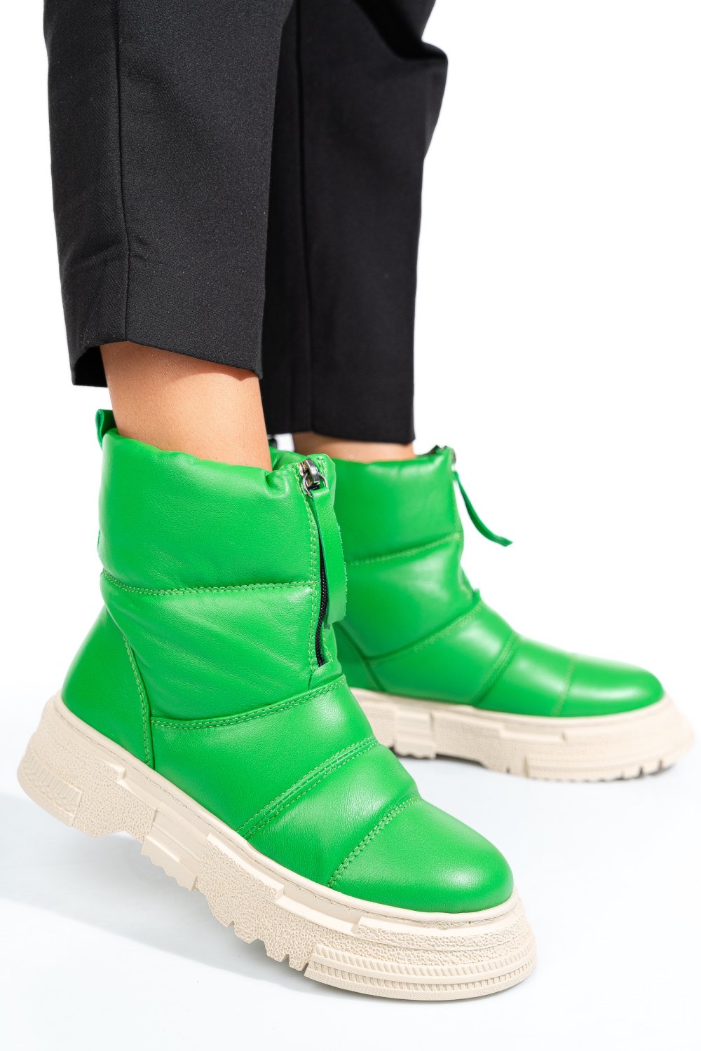 GHETE VERZI PIELE NATURALA APCK4005