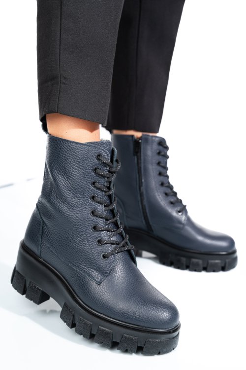 Ghete bleumarin piele naturala 1s7755