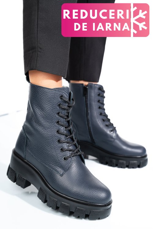 Ghete bleumarin piele naturala 1s7755