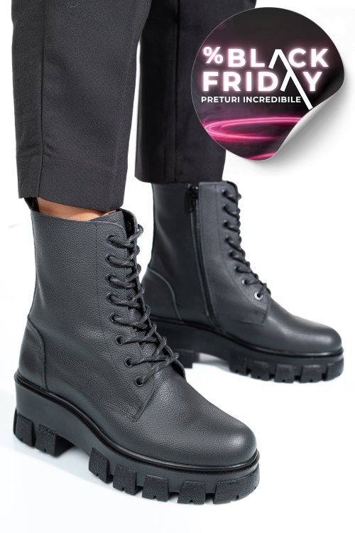 Ghete negre piele naturala 1s7755