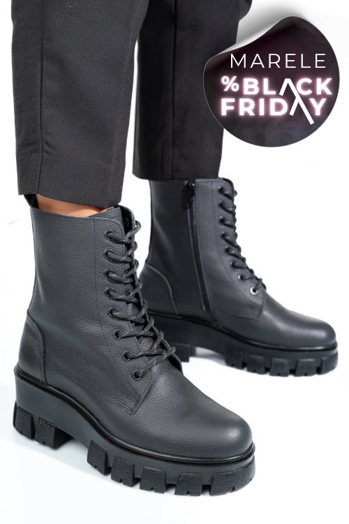 Ghete negre piele naturala 1s7755