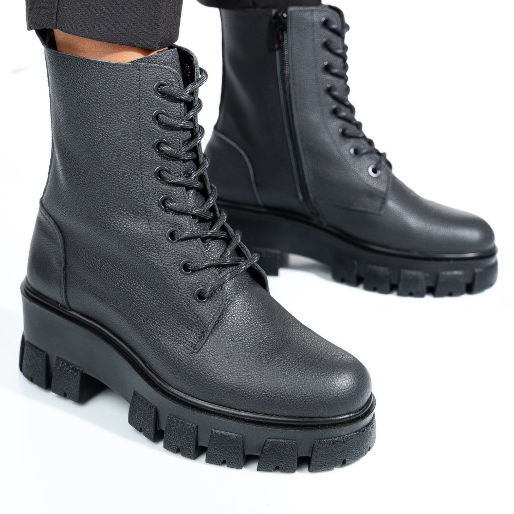 GHETE NEGRE PIELE NATURALA 1S7755