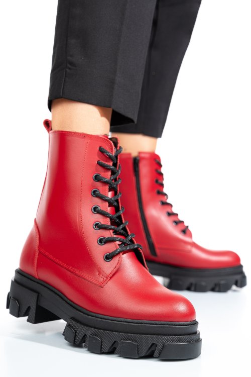 Ghete rosii piele naturala 1s7724