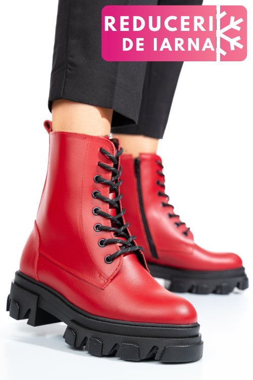 Ghete rosii piele naturala 1s7724