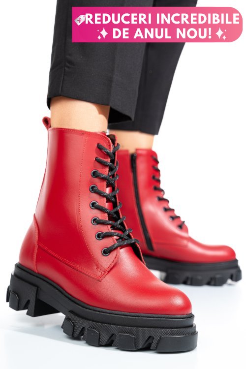 Ghete rosii piele naturala 1s7724