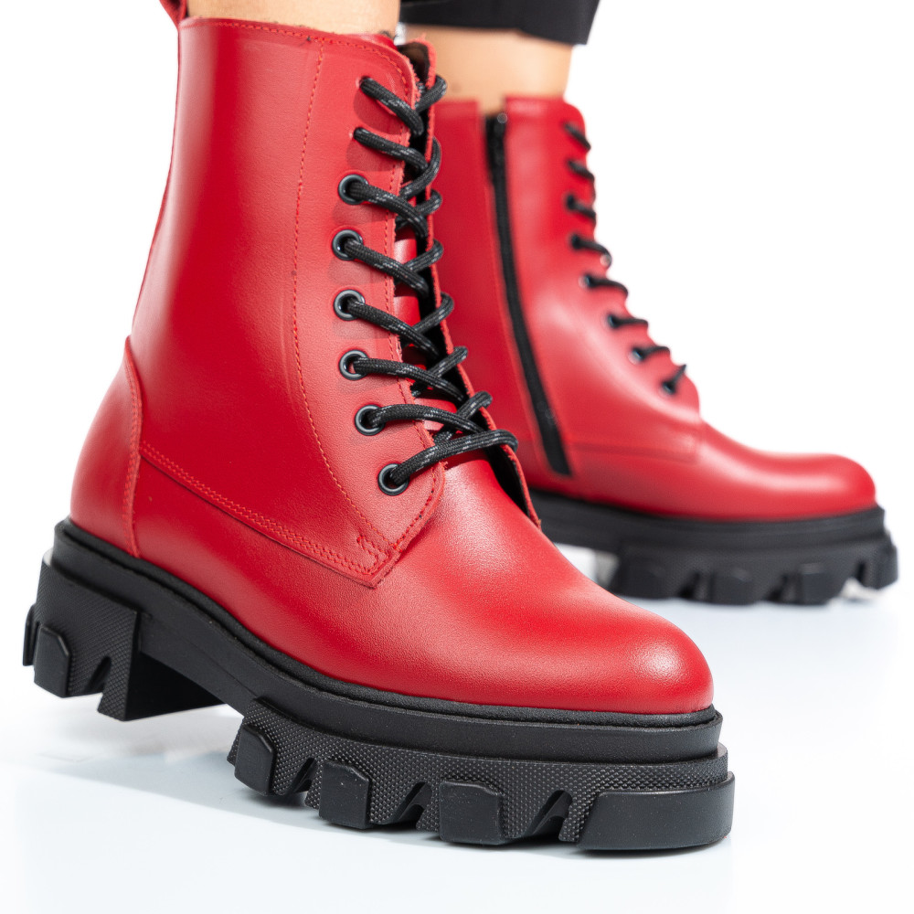 GHETE ROSII PIELE NATURALA 1S7724