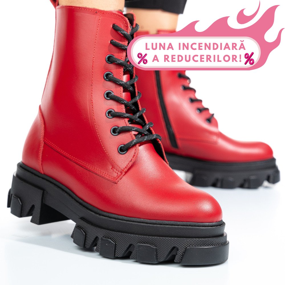 GHETE ROSII PIELE NATURALA 1S7724