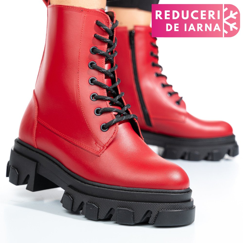 GHETE ROSII PIELE NATURALA 1S7724