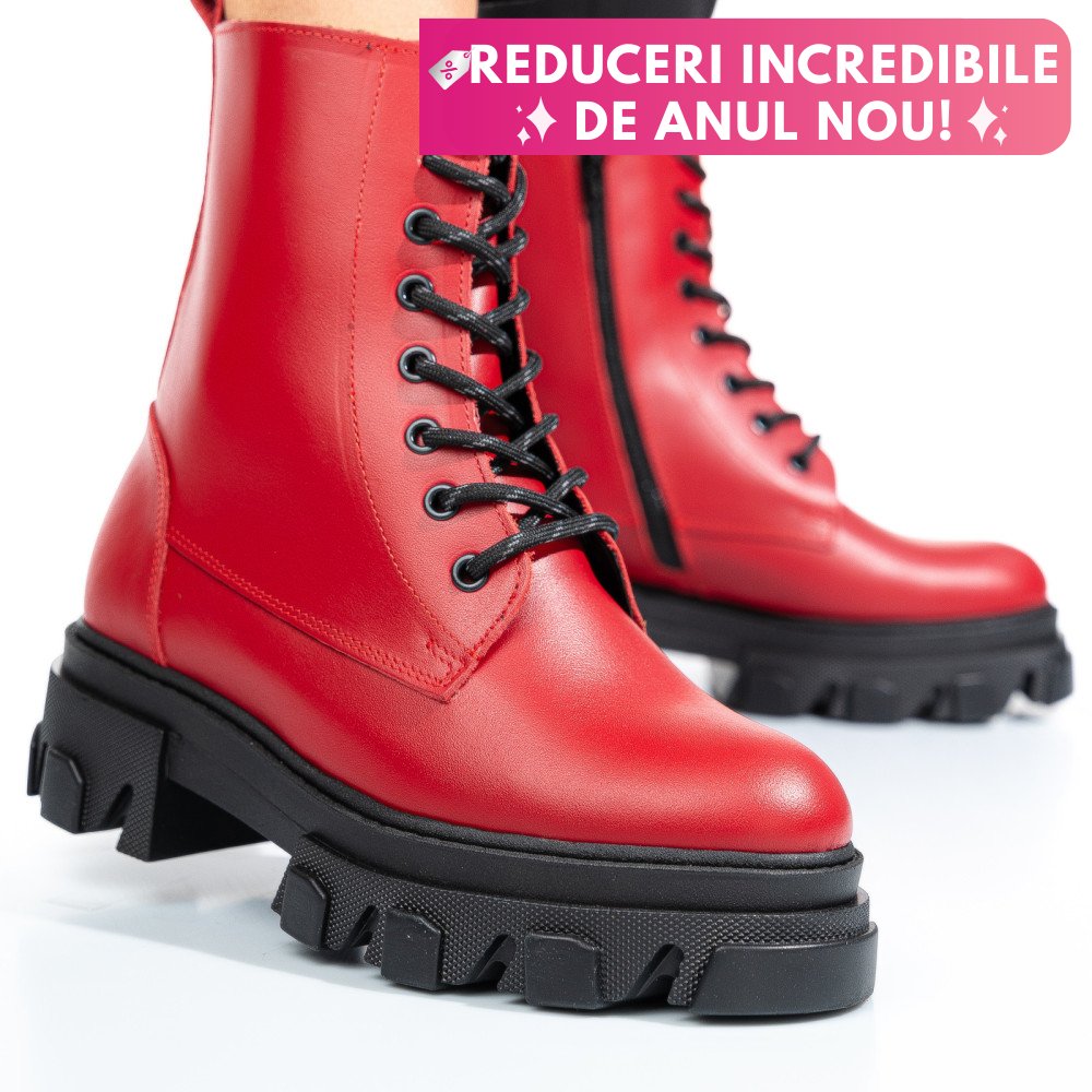 GHETE ROSII PIELE NATURALA 1S7724