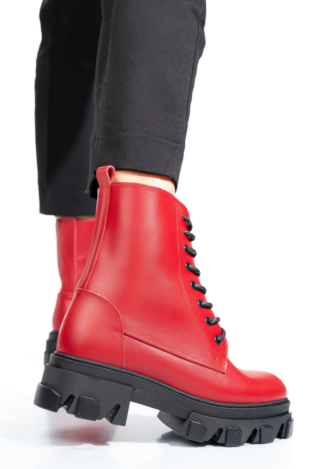 GHETE ROSII PIELE NATURALA 1S7724