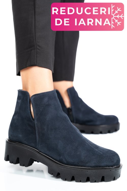 Ghete bleumarin piele naturala intoarsa 0s7724