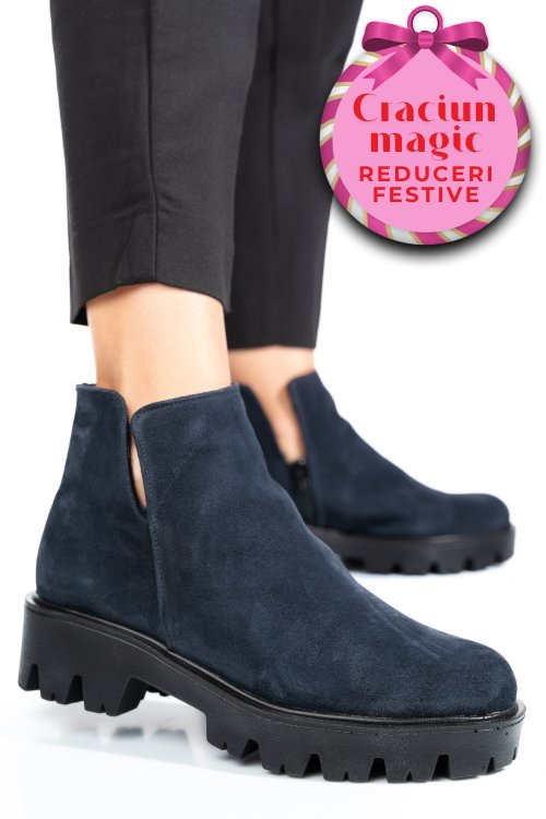 Ghete bleumarin piele naturala intoarsa 0s7724