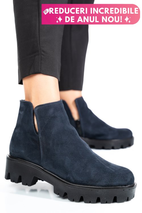 Ghete bleumarin piele naturala intoarsa 0s7724