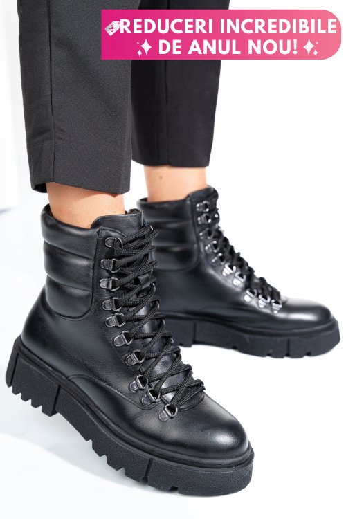 Ghete negre piele naturala 4s7762