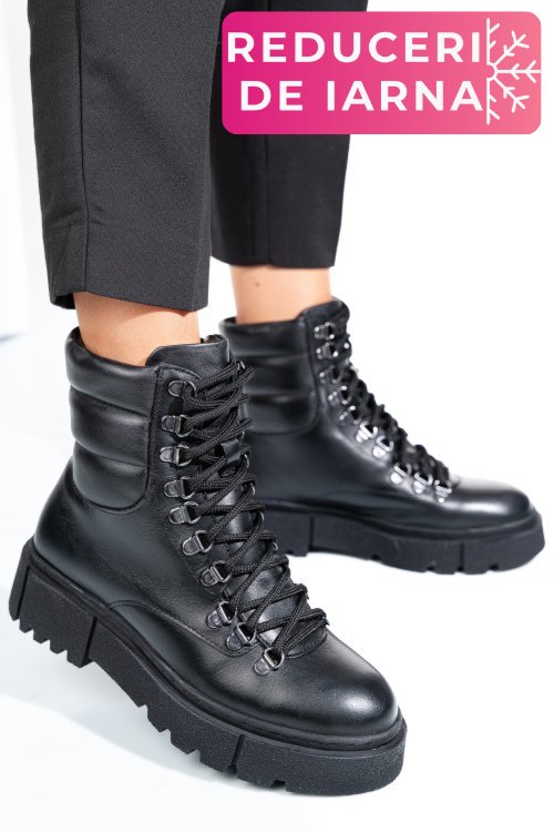 Ghete negre piele naturala 4s7762