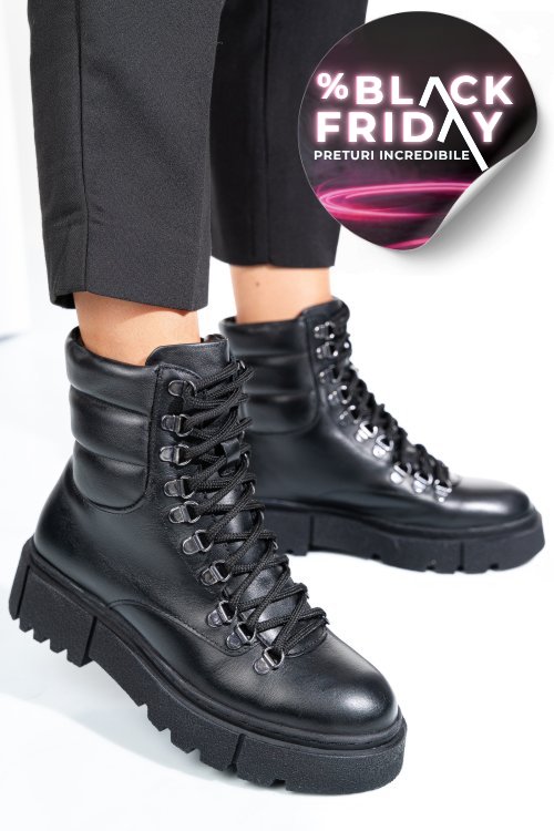 Ghete negre piele naturala 4s7762