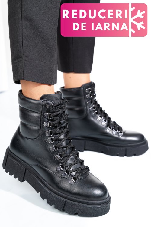 Ghete negre piele naturala 4s7762