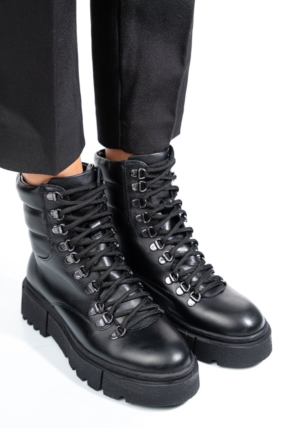 GHETE NEGRE PIELE NATURALA 4S7762