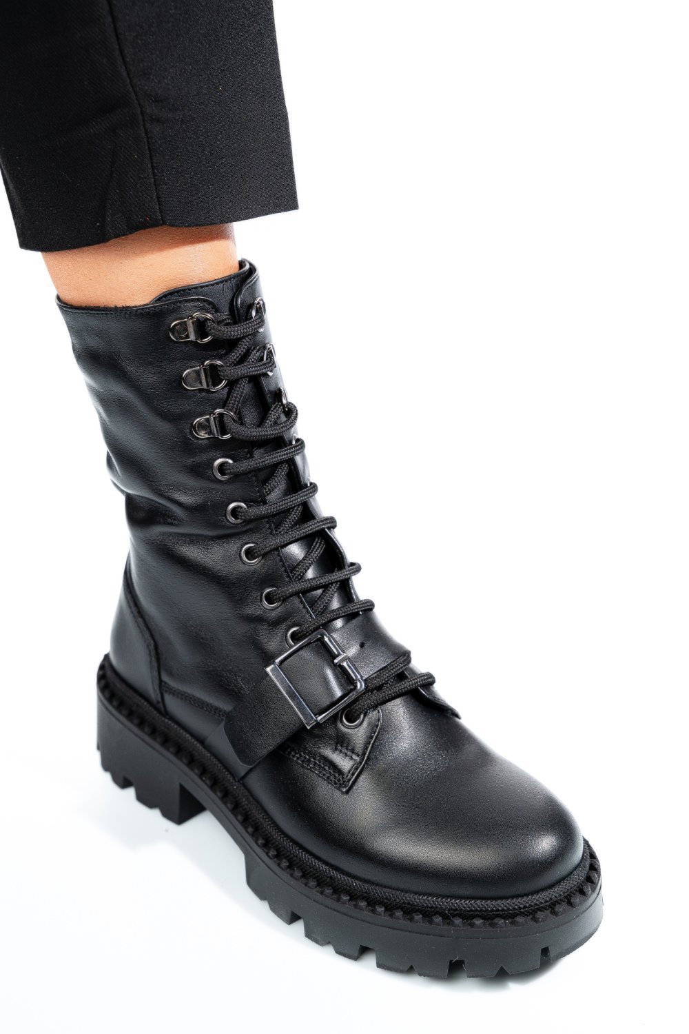 GHETE NEGRE PIELE NATURALA 3S7772