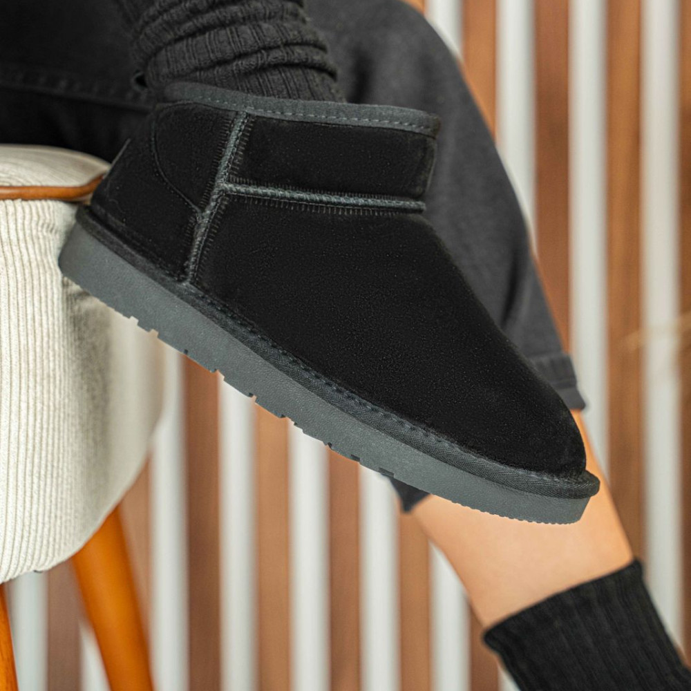 GHETE DAMA IMBLANITE PIELE NATURALA INTOARSA NEGRE 1S771200