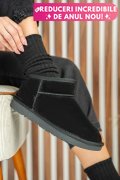 GHETE DAMA IMBLANITE PIELE NATURALA INTOARSA NEGRE 1S771200