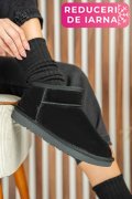 GHETE DAMA IMBLANITE PIELE NATURALA INTOARSA NEGRE 1S771200